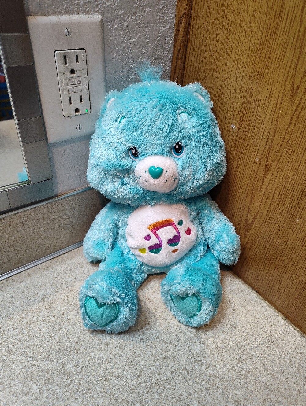 Care Bears Aqua Blue Musical Notes Plush Bear